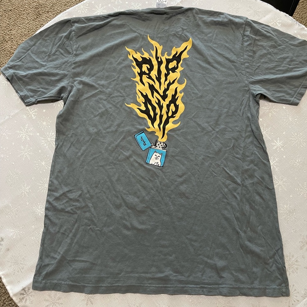 Ripndip Gray and Yellow Short Sleeve Tee with Bold Graphic